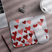 Valentinstag Wasserfarbenherzen - rot Mousepad