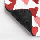 Valentinstag Wasserfarbenherzen - rot Mousepad (Ecke)