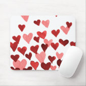 Valentinstag Wasserfarbenherzen - rot Mousepad (Mit Mouse)