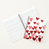 Valentinstag Wasserfarbenherzen - rot Notizblock (Innenseite)