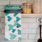 Valentinstag Wasserfarbenherzen - Türkis Handtuch