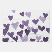 Valentinstag Wasserfarbenherzen - ultra violett Geschirrtuch (Horizontal)