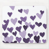 Valentinstag Wasserfarbenherzen - ultra violett Mousepad (Vorne)