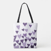 Valentinstag Wasserfarbenherzen - ultra violett Tasche (Rückseite)