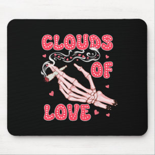 Valentinstag Weed Kiffer raucht Wolken der Liebe Mousepad