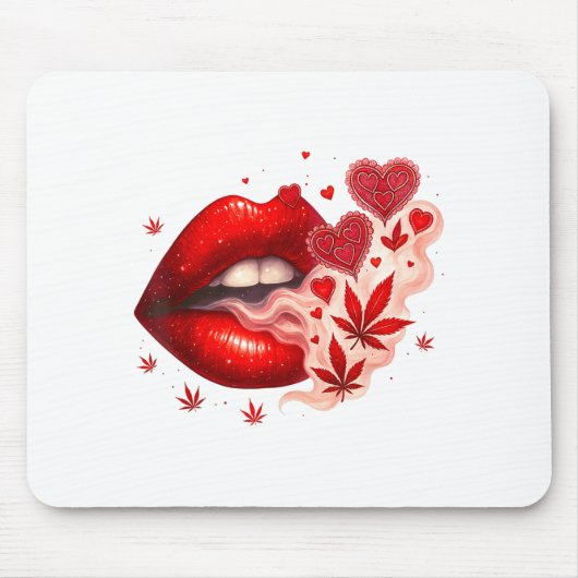 Valentinstag-Weed-Liebhaberin Stoner-Babe Mousepad (Vorne)