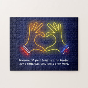 Valentinstag wegen dir Neon Puzzle