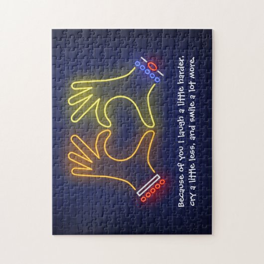 Valentinstag wegen dir Neon Puzzle (Vertikal)