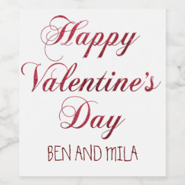 Valentinstag Weinetikett