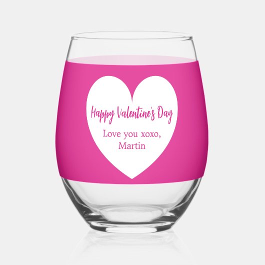 Valentinstag Weinglas Ohne Stiel (Rückseite)