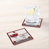 Valentinstag Weinverkostung Party Rechteckiger Pappuntersetzer (Vor Ort)