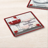 Valentinstag Weinverkostung Party Rechteckiger Pappuntersetzer (angewinkelt)