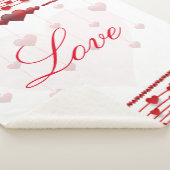 Valentinstag weiß / rosa Herz Sherpa Blanket Sherpadecke (3/4)