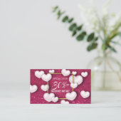 Valentinstag Weißer Herzschlag Glitzer Rabattkarte (Stehend Vorderseite)