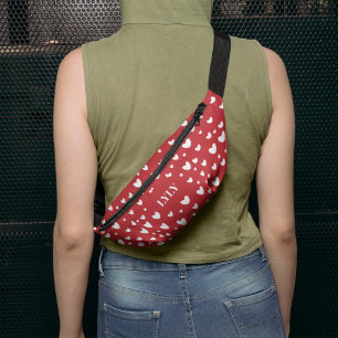 Valentinstag: Weißes Herz am roten Hintergrund Bauchtasche