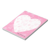 Valentinstag Weißes Herz und rosa Hintergrund Notizblock (Rotiert)