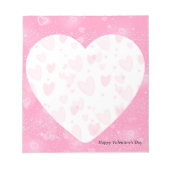 Valentinstag Weißes Herz und rosa Hintergrund Notizblock (Vorderseite)
