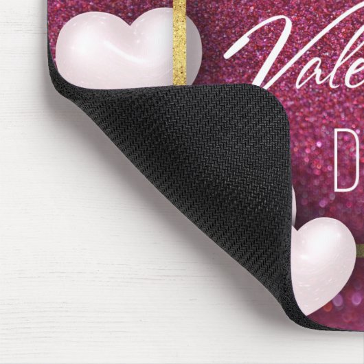 Valentinstag Weißherz Glitzer - Mousepad (Ecke)