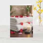Valentinstag-Wellness mit Herzen Karte (Gelbe Blume)