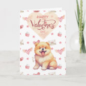 Valentinstag Welpe Chow Dog Valentine Dankeskarte (Vorderseite)
