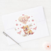 Valentinstag Welpe Chow Dog Valentine Runder Aufkleber (Umschlag)