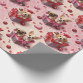 Valentinstag-Welpen-Geschenkpapier Geschenkpapier (Ecke)