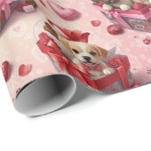 Valentinstag-Welpen-Geschenkpapier Geschenkpapier (Rolleneckpunkt)