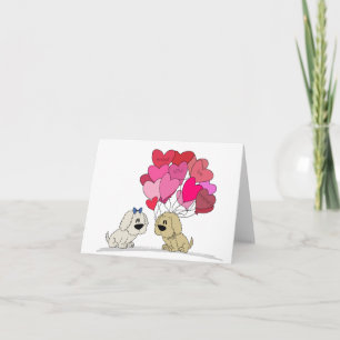 Valentinstag-Welpen Karte