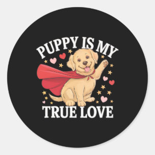 Valentinstag-Welpen-Liebe-Shirt für Welpenliebhabe Runder Aufkleber