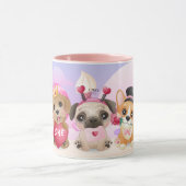 Valentinstag Welpen Tasse (Zentrum)