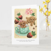 Valentinstag Welpenliebe Karte (Gelbe Blume)