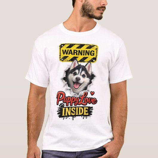 Valentinstag-Welpenliebe T-Shirt (Vorderseite)