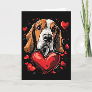Valentinstag-Wett-Hund, Herzen, Hund Karte