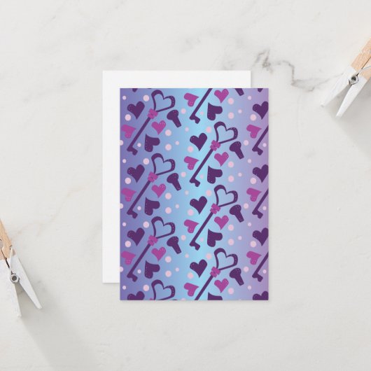 Valentinstag Whimisical Heart Pattern Karte (Vorderseite/Rückseite Beispiel)