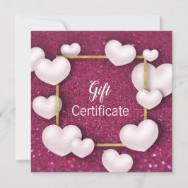 Valentinstag White Hearts Glitzer Geschenkkarte