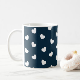 Valentinstag White Hearts Muster Kaffeetasse