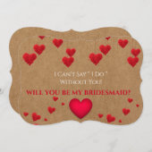 Valentinstag wirst du meine Brautjungfrau sein Einladung (Vorne/Hinten)