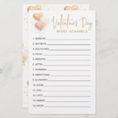 Valentinstag Word Scramble Game Party (Vorne/Hinten)
