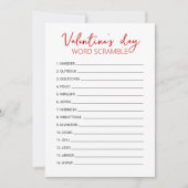 Valentinstag Word Scramble Game Party Card Einladung (Vorderseite)