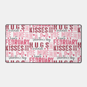 Valentinstag-Wort-Collage Schreibtischunterlage