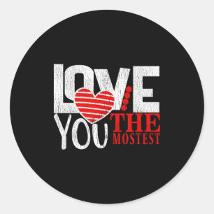 Valentinstag Wortspiel Geschenk Liebe dich am meis Runder Aufkleber
