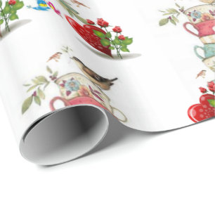 Valentinstag Wrapping Paper Bird Vintag Geschenkpapier