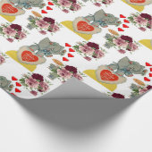 Valentinstag Wrapping Paper Elephant Geschenkpapier (Ecke)