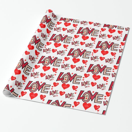 Valentinstag Wrapping Paper Geschenkpapier (Ungerollt)