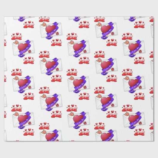 Valentinstag Wrapping Paper Geschenkpapier (Flach)