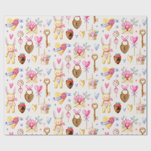 Valentinstag Wrapping Paper Geschenkpapier (Flach)