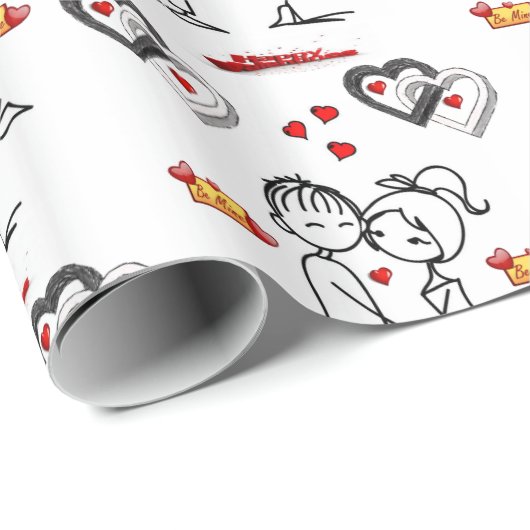 Valentinstag Wrapping Paper Geschenkpapier (Rolleneckpunkt)