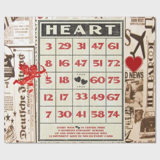 Valentinstag Wrapping Paper Geschenkpapier (Flach)