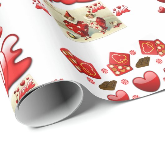 Valentinstag Wrapping Paper Geschenkpapier (Rolleneckpunkt)