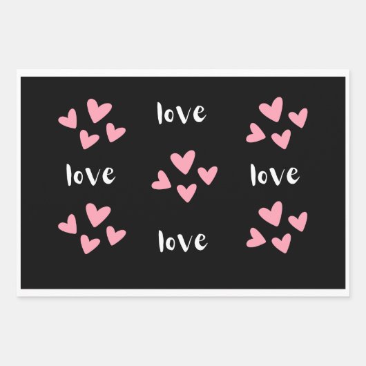 Valentinstag Wrapping Paper Geschenkpapier Set (Vorderseite)